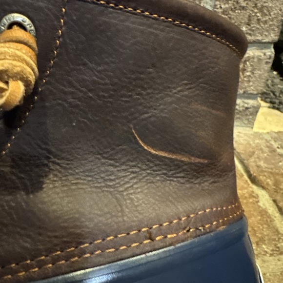 Sperry Women's Saltwater Duck Boot Tan/Navy Size 9 - Picture 14 of 16